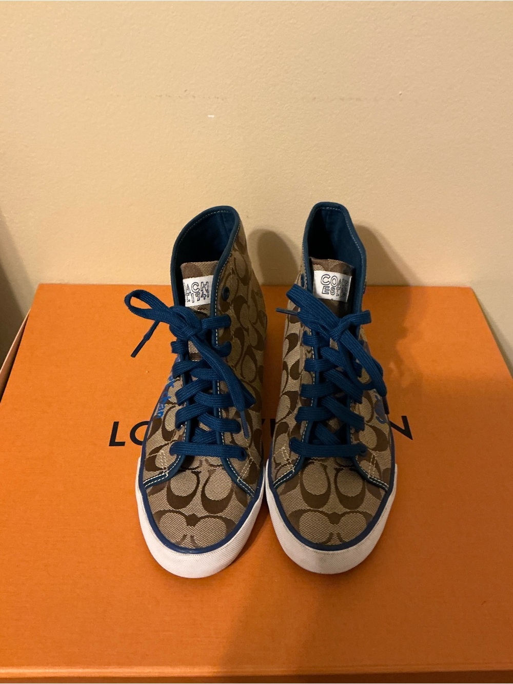 Coach Poppy Chan Blueberry Signature Sneakers Size 8.5